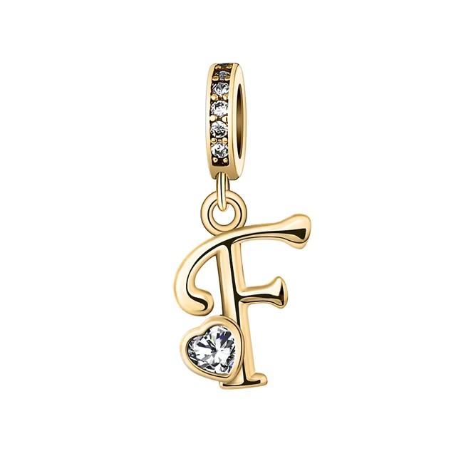 New Metal Rose Gold Light Two Tone 26 Letter English Pendant Charm Fit Ideal for Bracelets Necklaces Make your own Accessory Accessories Elegant