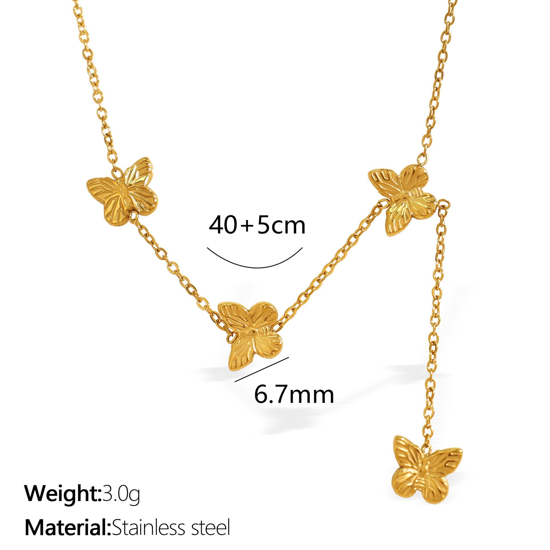 

Simple butterfly tassel necklace female versatile sweet design does not fade collarbone chain