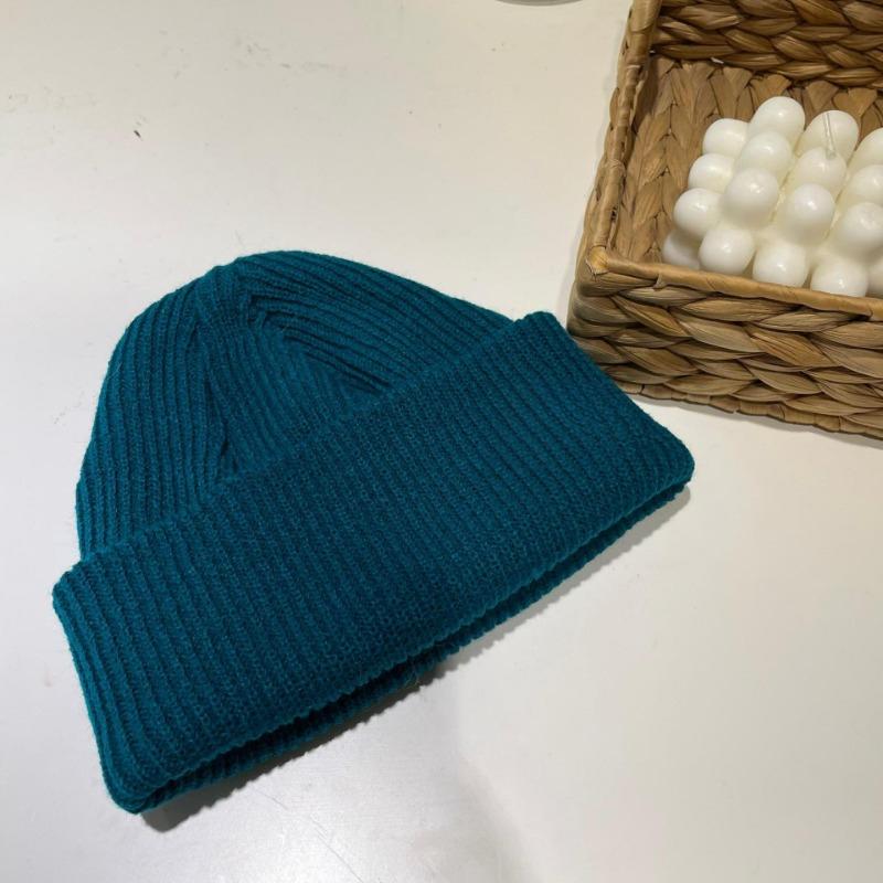 Autumn and Winter Pure Color Knitted Women's Warm Woolen Hat