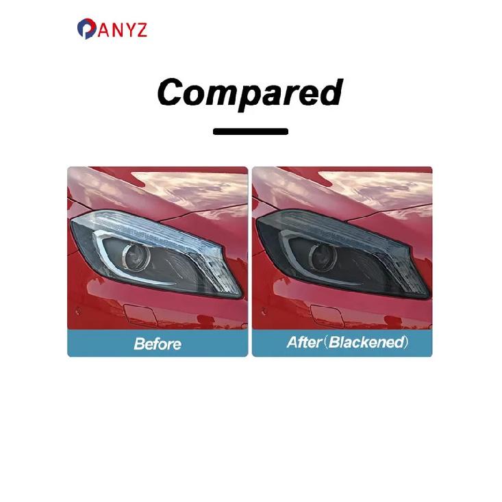2 Pcs Car Headlight Protective Film Front Light Transparent Smoked Black TPU Sticker For Seres Aito M5 - Car Accessories
