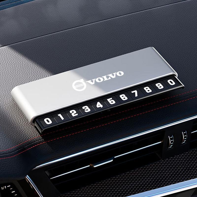 Car Temporary Parking Number Plate Aluminium Alloy Slide Adjustable Sticker For Volvo S40 S80L S60 S90 XC40 XC60 XC90 V40 V60 T6