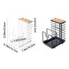 Large Capacity Cutlery Inserted Block Storage Tank Black/White Pot Cover Stand  for Kitchen
