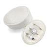 Oval Shape Three Ring Box Velvet Material Oval Jewelry Box Velvet Ring Box  Jewelry Storage