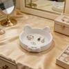 Paw Print-Like Base Bow Jewelry Plate Cute Jewelry Organizer Cat Ear Storage Trays  Home Decor