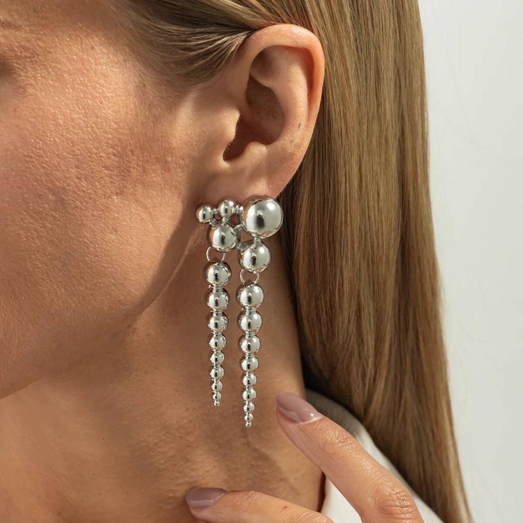 IngeSight.Z Vintage Multilayered Bead Sphere Drop Earrings Women Elegant Gold Color Ball Irregular Earring Pendant Mujer Jewelry