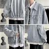 Jachetă Denim Retro Americană Bărbați Versiune Coreeană Trendy Mărime Mare Gras Larg Casual Sport Jachetă Tooling Bărbați
