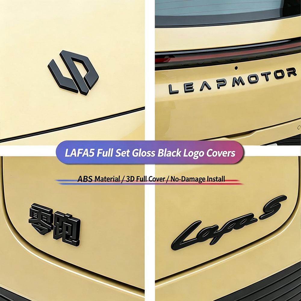 Pro Leapmotor LAFA5 Zčernalé Přední Znak Kapoty Zadní Písmena na Víku Zavazadlového Prostoru - Speciální Autopříslušenství Pro Styl Černého Bojovníka