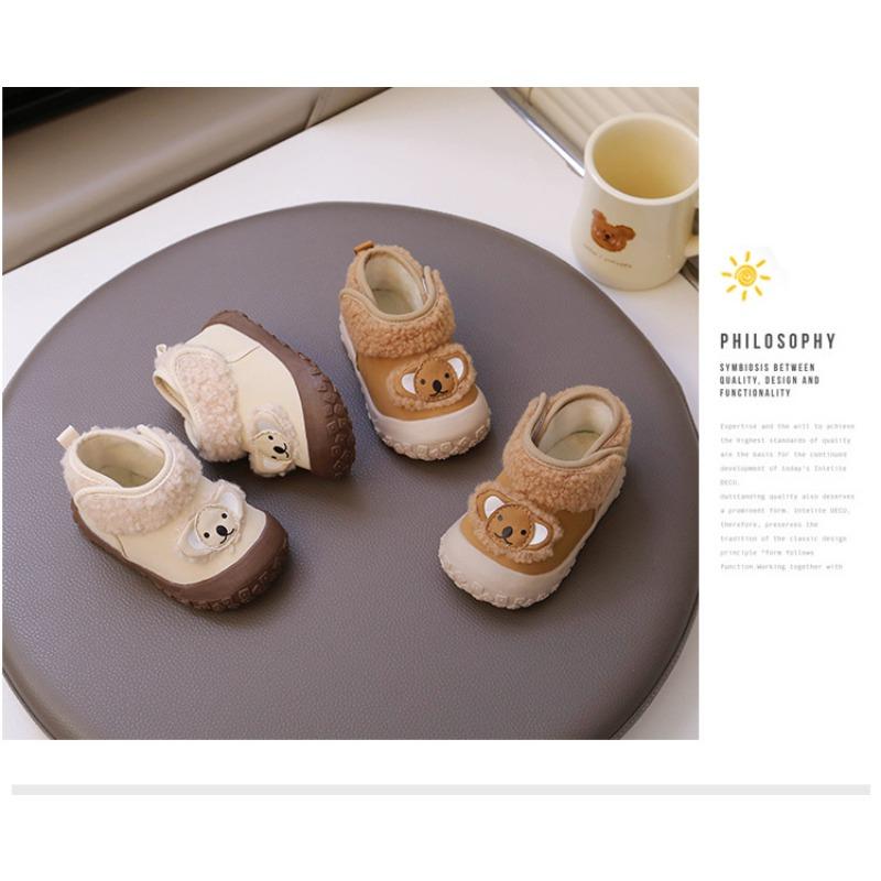 One-year-old baby snow boots winter baby cotton shoes soft-soled toddler shoes 3-6-12 month infant velvet warm shoes