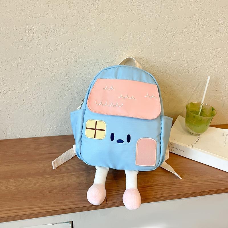 Schoolbag Cartoon Boys and Girls Kindergarten Backpack Size Children's Schoolbag Three-dimensional Splicing Color House Model Going Out Backpack