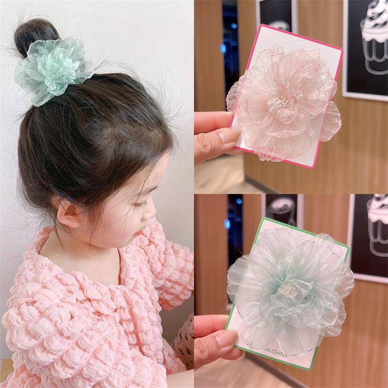 1PC New Children Organza Simulated Flowers Cute Hairgrips Girls Hairpins Hair Clips Kids Headwear Baby Hair Accessories