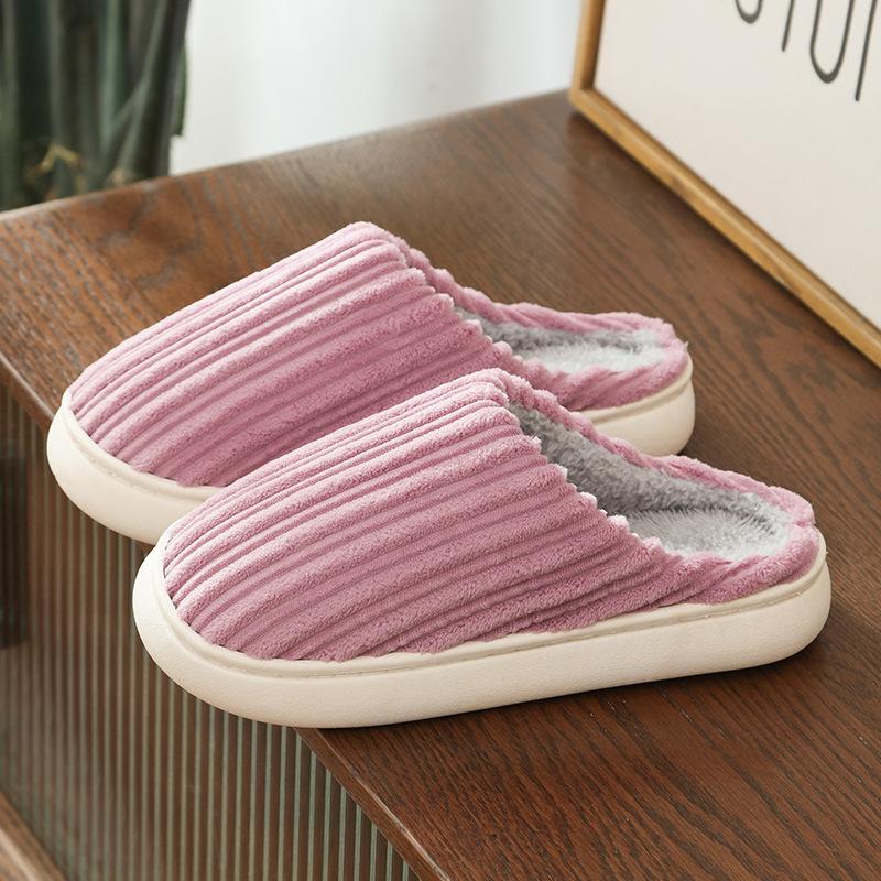 Shoes for Women Winter Home Women Slippers Furry Slippers Color Patchwork Cotton Slippers Female Indoor Non-slip Plush Slipper