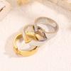 Fashionable Luxury Titanium and Steel Ring - V-shaped Wide Version Couple Ring for Both Men and Women