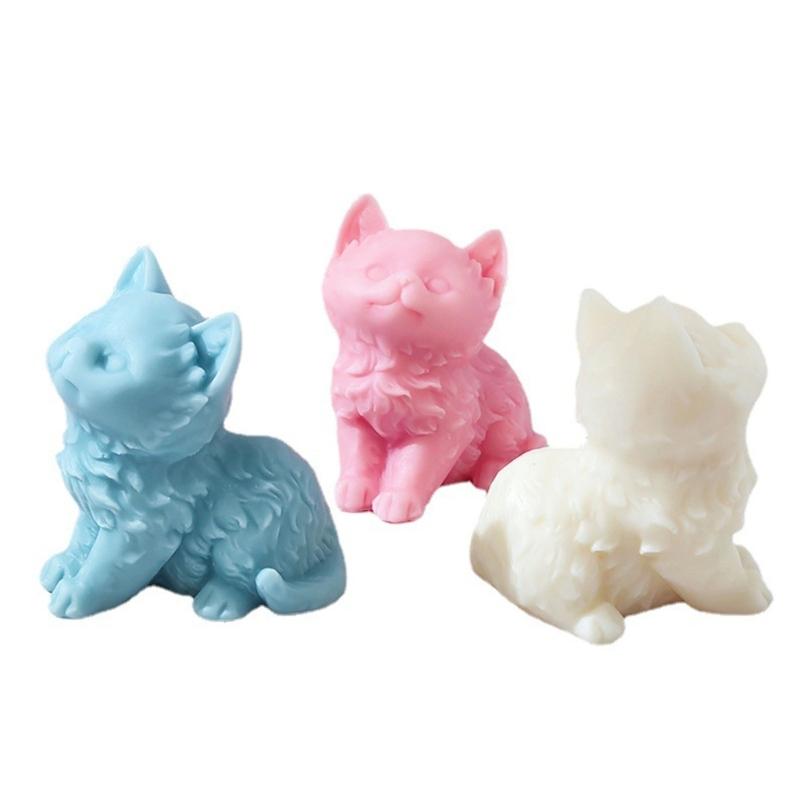 Cat Shape Silicone Mold Candle Resin Making Tool DIY Candle Moulds Ornaments Hand-made Home Decorations Supplies