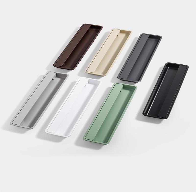 Modern Sliding Door Concealed Handle Slotted Embedded Buckle Furniture Handles Wardrobe Push Pull Hidden Kitchen Cabinet Knobs