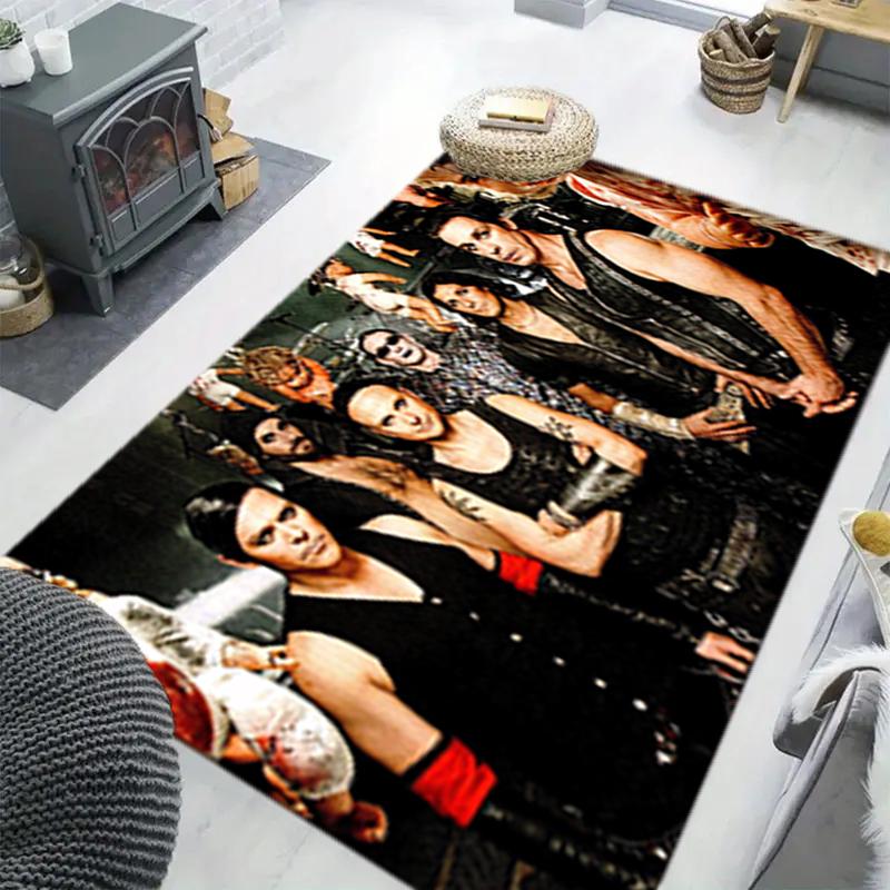 1Pc Rammstein theme Printed rectangle carpet, home door mat, outdoor travel protection carpet A1