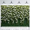 2D Flat Flower Backdrop White Jasmine & Green Leaves Photo Background