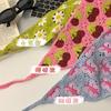Spring and Autumn Sweet and Cute Wind Handmade Knitted Headband Female Personality Crochet Literary Style Triangle Scarf Headscarf