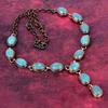 Amazonite Gemstone Necklace Electroformed Copper Adjustable Chain Necklace