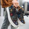 Fashion 2025 Spring New Retro Flower Print Fashion Trend Casual Shoes Men's Comfortable Shallow Mouth Thick Soled Sports Chunky sneakers