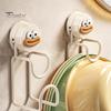 No Drill Wall Hanging Rack Suction Cup Hook for Washbasins, Punch Heavy Duty Vacuum Hanger, Removable Rental Home Cartoon Design Reusable Anti
