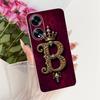 Transparent For Oppo PHS110 Cover For Oppo A1 5G Case Luxury Crown A-Z Letters 2D Flat Pattern Soft Phone Case