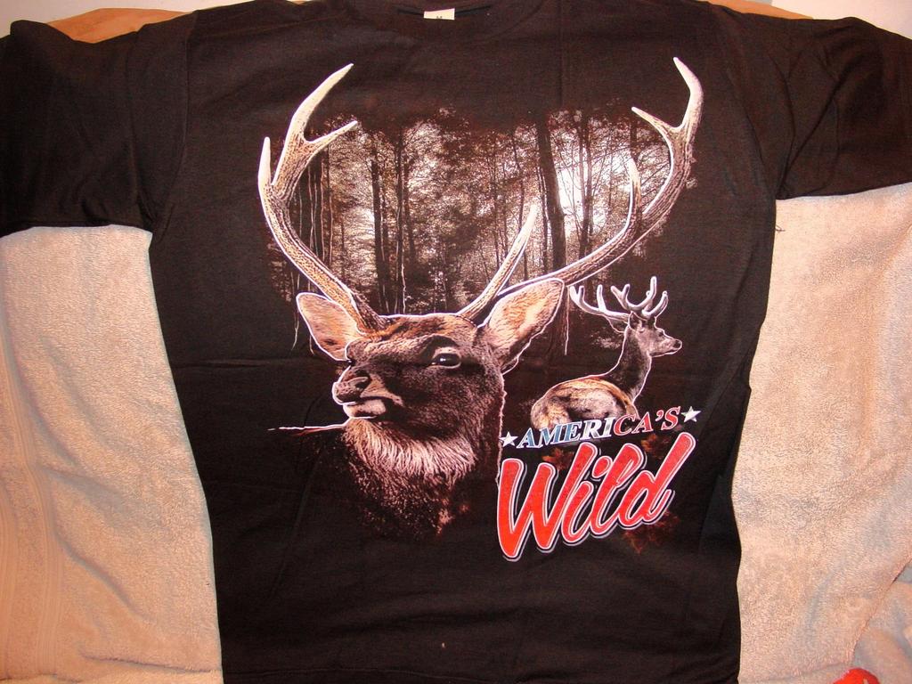 DEER AMERICA'S WILD OUTDOOR HUNT HUNTING T-shirt #3