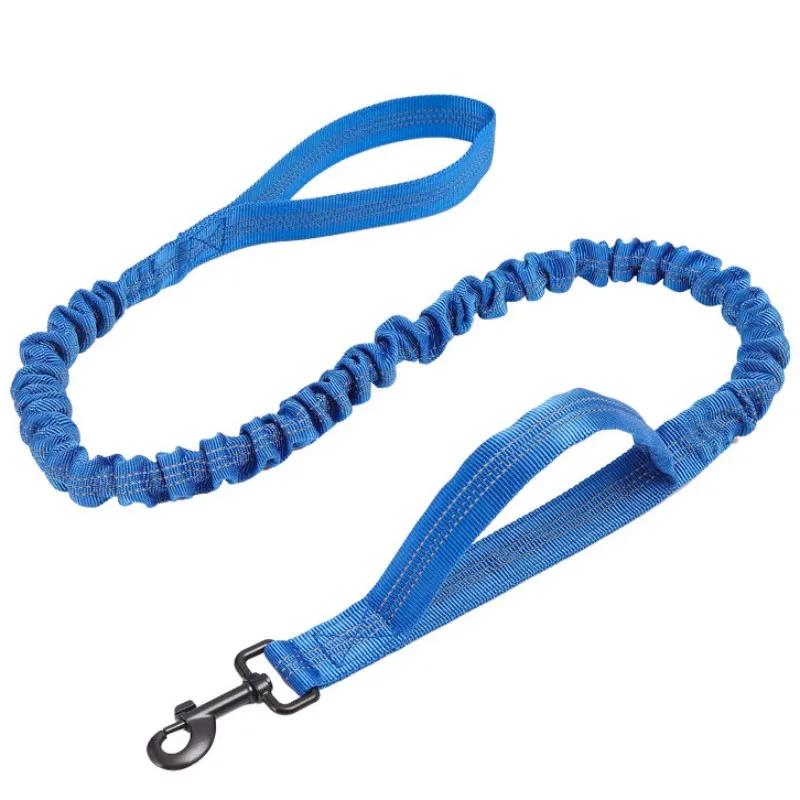 Dog Leash Double Handle Leashes for Dog Walking Reflective Dogs Chain Retractable Dogs Leash Nylon Elastic Chain for Pet Walker