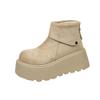 Fashion Versatile and Comfortable Height Increase Folded Thick-soled Short Boots Women's 2025 Autumn and Winter New Outer Wear Martin Boots Short Bo