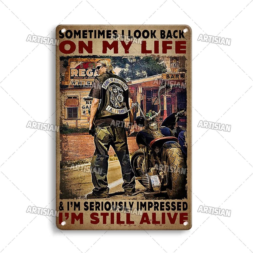 ARTISIAN Vintage Motorcycle Metal Tin Sign Decorative Plate Wall Art Metal Poster Bar Home Metal Plaque Studio Industrial Decor
