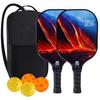 Pickleball-Schläger 2er-Set, Fiberglas-Pickleball-Set mit Pickleball-Schlägern und Tragetasche, Pickleball-Geschenke für Anfänger, Pickleball-Schläger-Set
