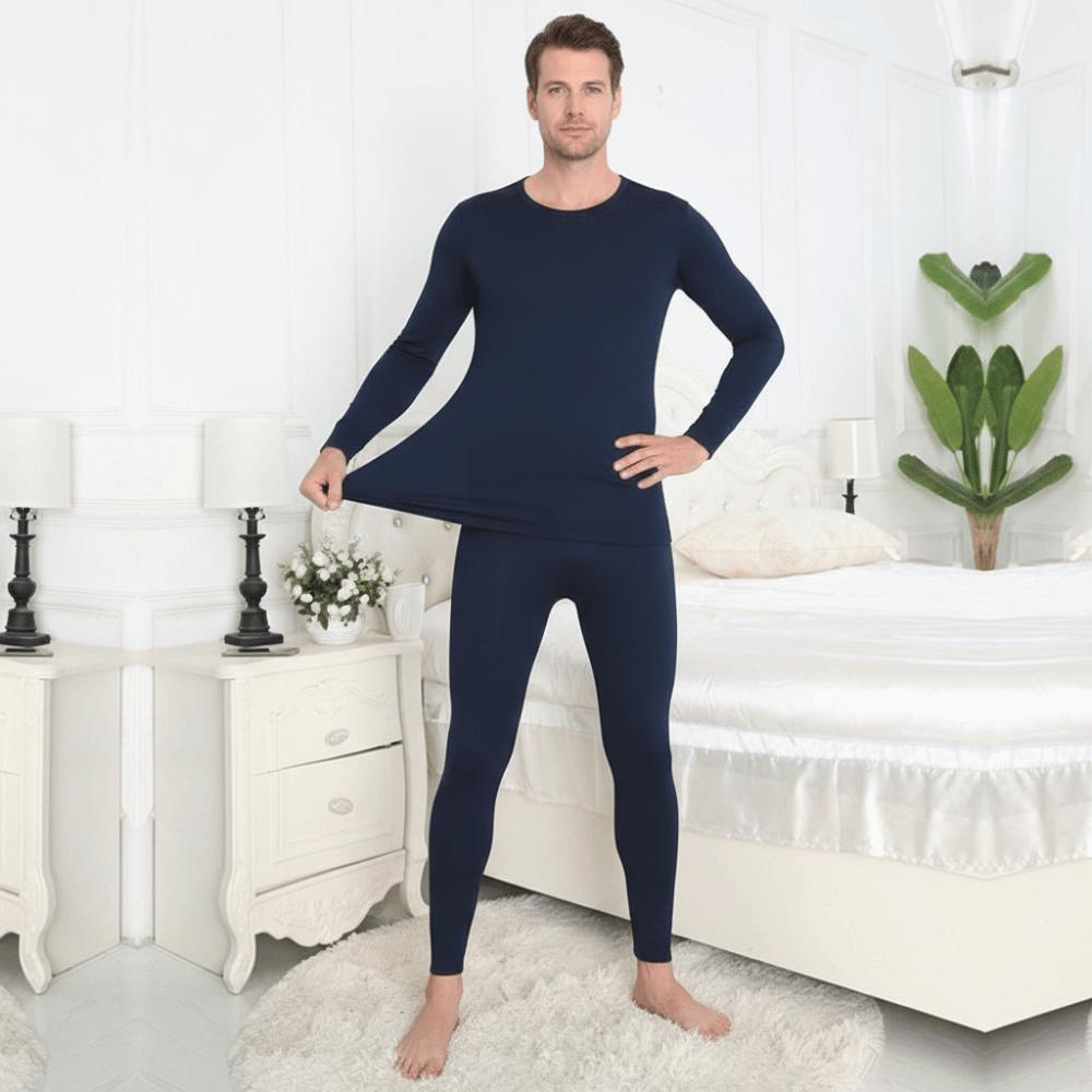 2Pcs Long Sleeve Intimate Pajamas Ultra-Thin Women Base Layer Warm Top & Bottom Set  Winter
