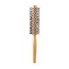 Professional Curly Hair Comb - Red-Brown Nylon Teeth, Original Wood Roller, Round Head for Inward Curls
