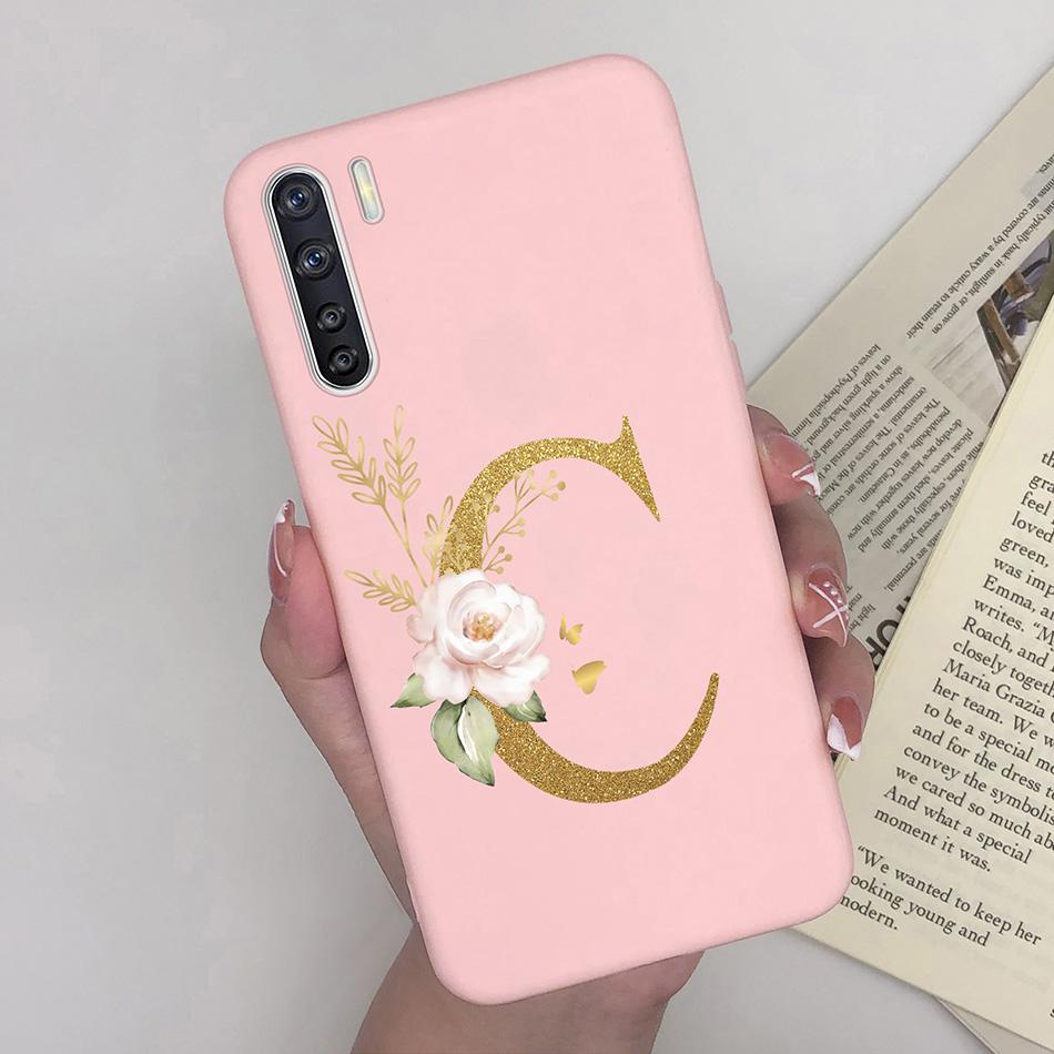 For OPPO A91 F15 Reno3 Phone Case Couple A-Z 26Letter Anti Drop Soft Silicone Matte Back Cover For OPPO A 91 F 15 Reno 3 Bumper