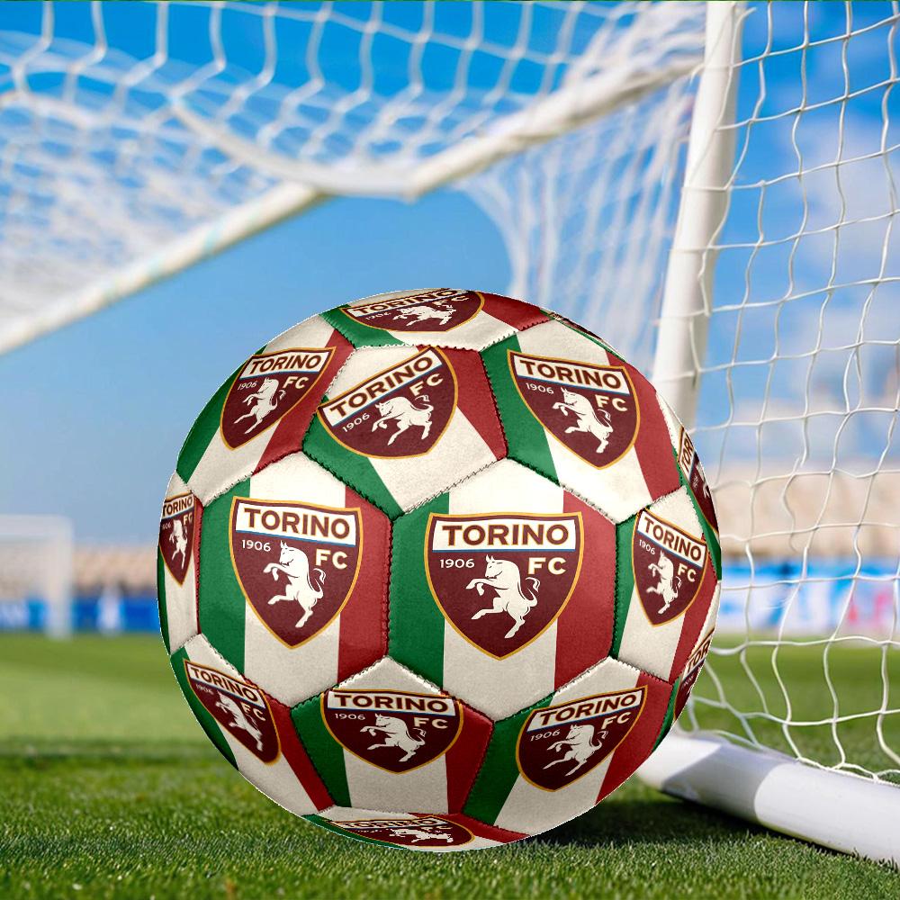 Torino Fc Crest Design Size 5 Soccer Balls, Anti-Slip, Protective Football, Outdoor Sport, Practice Games, Birthdays Gift Suitable for Fan