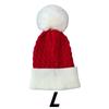 1PC/2PCS Fluffy Balls Christmas Knitted Hat Winter Beanie Santa Hat 2026 New Year Party Kids Gift Navidad Noel Xmas Decoration