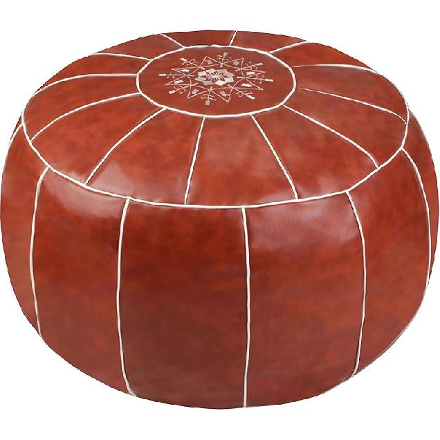 Decorative Pouf Foot Stool Round Unstuffed Leather Ottoman Cushion Storage seat or for Resting Your Feet on, Floor Chair Foot Living Room Bedroom