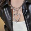 European & American Pearl Heart Hollow Clavicle Necklace - Exaggerated, High-End, Light Luxury Accessory for a Niche, Elegant Look.
