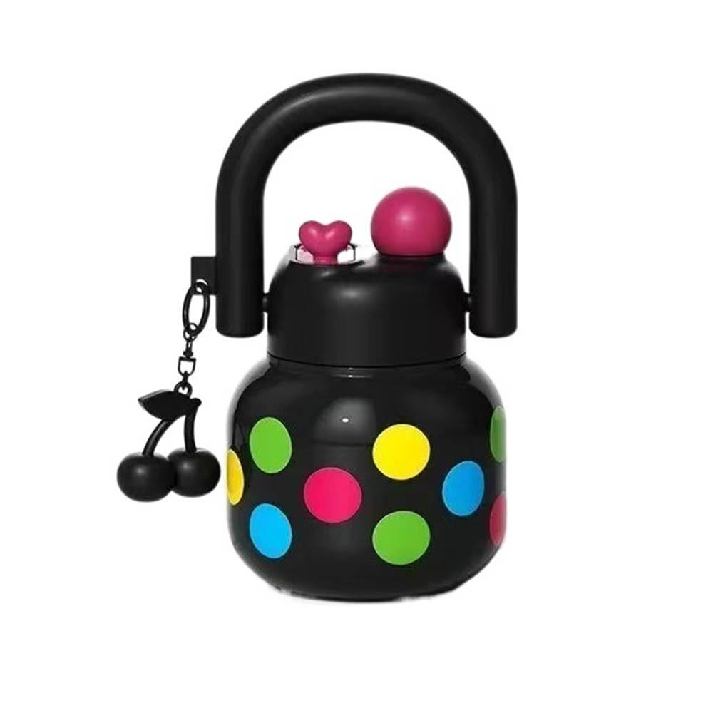 Large Capacity Straw  Water Bottle Cherry Bowknot Plastic Sippy Cup  Home/School