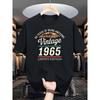 Men's Summer 100%  Fashionable Casual Loose 60 Year Great Pattern T-shirt Limited Edition 1965 Retro T-shirt