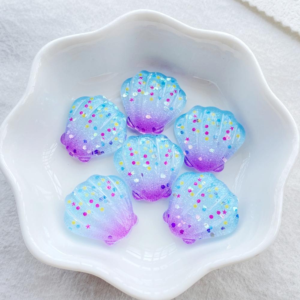 20Pcs Cute Resin Cartoon Shell, Starfish, small fish, seahorse, for Scrapbooking, Wedding Decor & DIY Jewelry Making Accessories