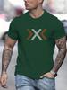 Men's Summer 100% Cotton Fashion Pattern Printed Loose Large Casual Round Neck Short Sleeve T-shirt Casual Letter Pattern Tops