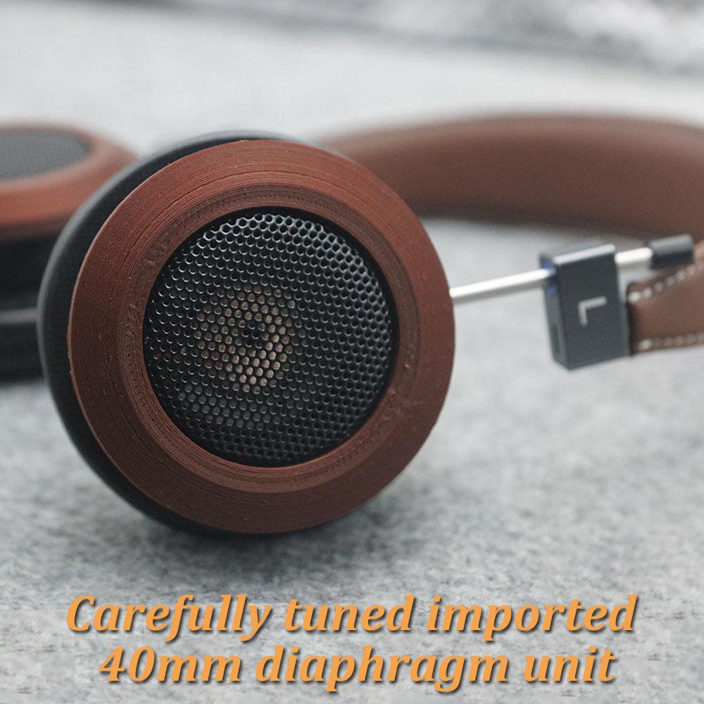 HIFI Retro Kopfhörer Offene MMCX Version Kabelgebunden Over-Ear Headsets 3D Gedrucktes Holz Monitor Headset Hohe Auflösung Musik Kopfhörer