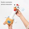 Pet Toy Extended Neck Chicken Design Plush Dog Toy Tug-of-War Soft Elastic Chewing Toy with Squeaky Sound Puppy Teething Relief Interactive Small Dog