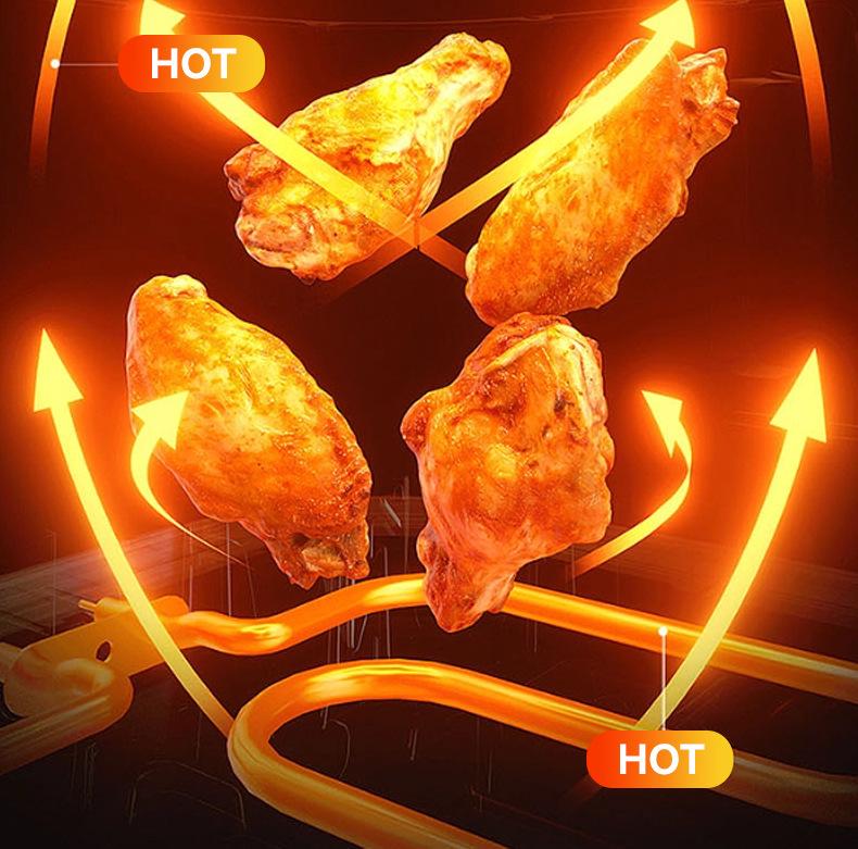 7L Stainless Steel Smart Air Fryer with Visible Cooking Window - Large Capacity Household Model, US Standard