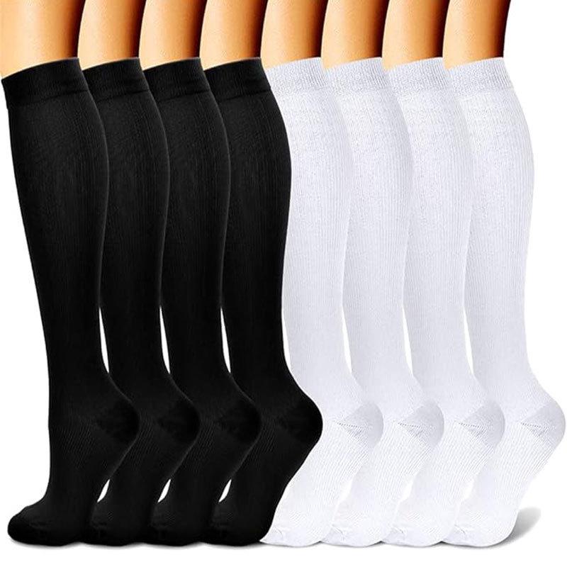 Compression Knee-high Socks Set for Running and Sports - Graduated Support, Multiple Pairs (3/4/6/8)