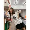 Women's Crew Neck Short Sleeve Tee Oversized Fit Elegant Streetwear Cute Pet Dog Flocked Print Cotton T-Shirt Summer Sports Casual Top