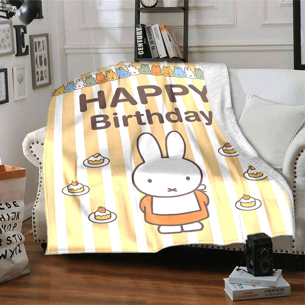1pc Miffy3 Blanket, Gift, for Men and Women, Soft Blanket, Good for Sofa Bed Couch Travel, Lightweight Flannel Blanket