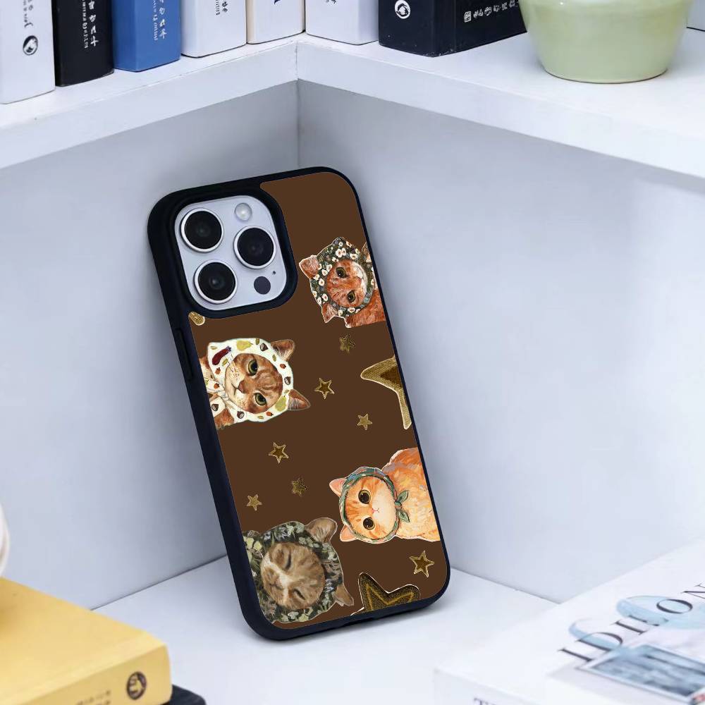 Ölgemälde Süße Katze Handyhülle Für iPhone17,16,15,14,13 Plus,Pro Max Magnetisch Für Magsafe Kabelloses Laden