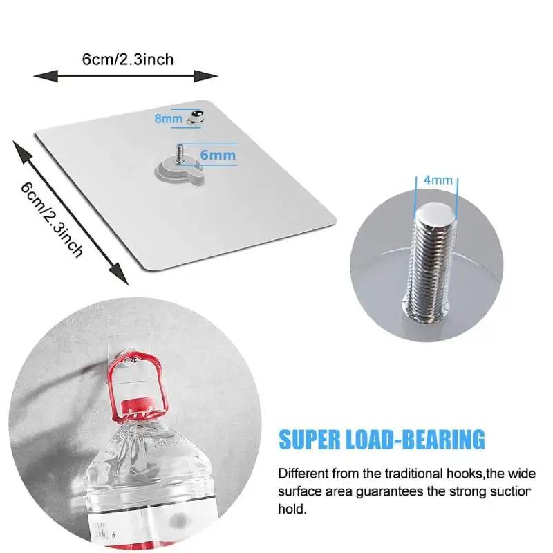 

10pcs Detachable Self Adhesive Wall Screw Hook Punch-Free Wall-Mounted Screw Sticker Photo Frame Hangers for Bathroom Kitchen