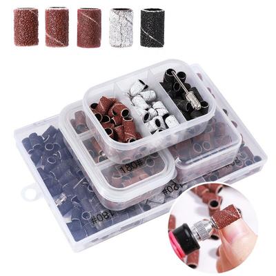 1 scatola di levigatura per unghie, punte per trapano per unghie, accessori, strumento per manicure #80 #120 #180